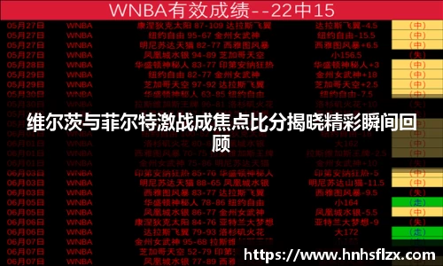 维尔茨与菲尔特激战成焦点比分揭晓精彩瞬间回顾